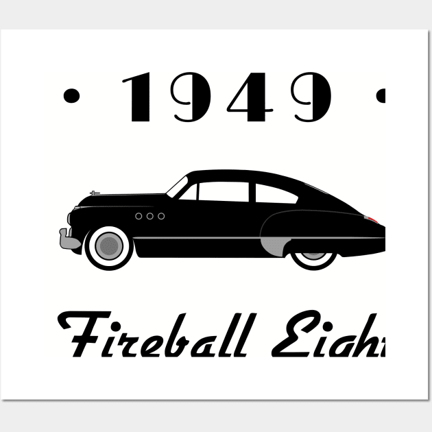 1949 Fireball Eight - basic black Wall Art by Ginger Bobby